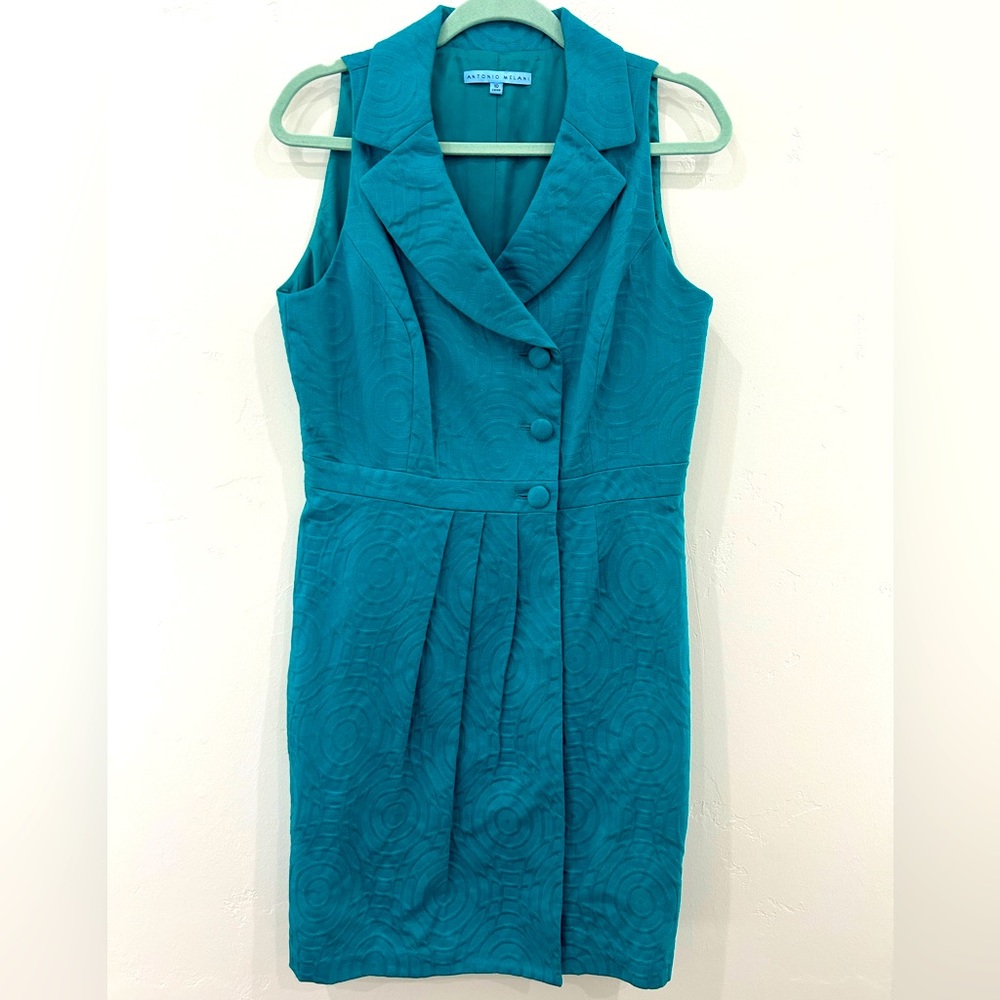 Antonio Melani Women’s Double Breasted Suitdress in Teal, Size 10